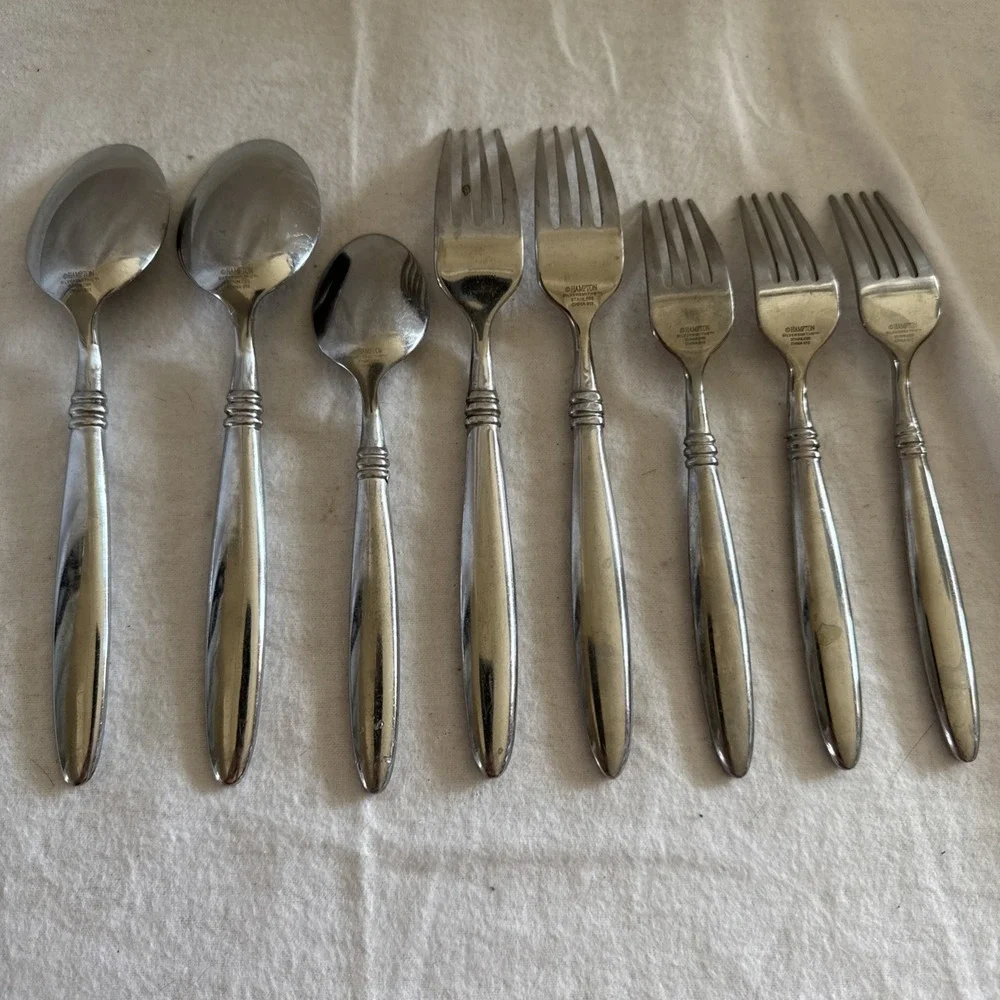 Hampton Silversmiths HSV74 3 Bands 8 Pieces forks, spoons Flatware Silverware